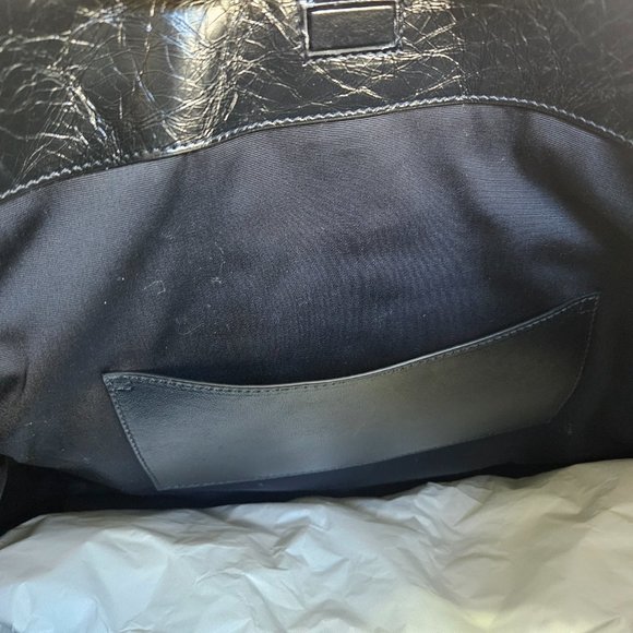 YSL Niki Large Crinkled Calf Shopper Tote Bag- Almost NEW w/ black on black HW - Picture 11 of 17